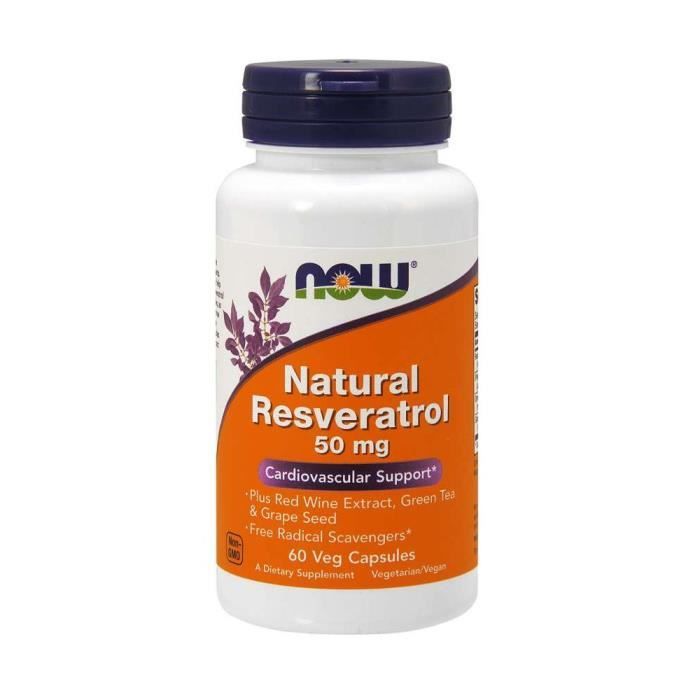 Compléments alimentaires Natural Resveratrol 50 MG BI4903 , NOW Foods,