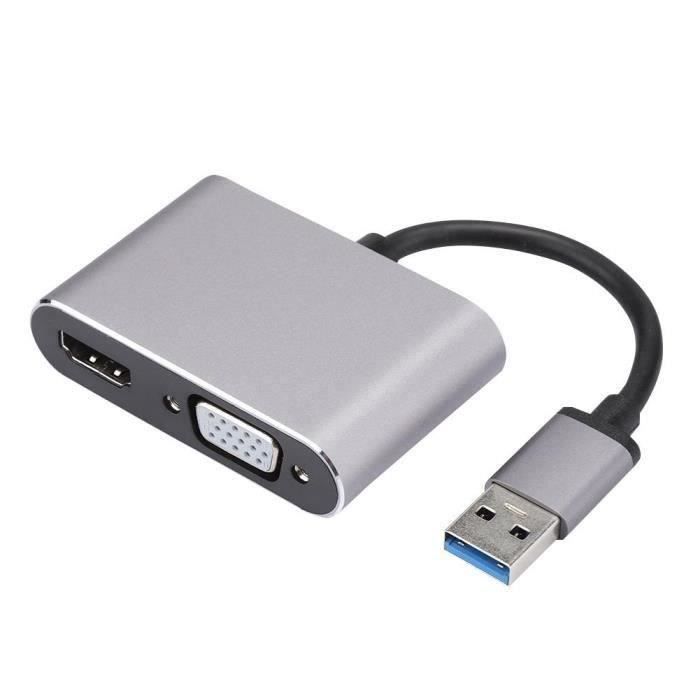 Adaptateur USB 2.0 vers VGA/HDMI - MARQUE - Modèle: uhv2 - HD 1080P - 5 Gbps - 2 Interfaces
