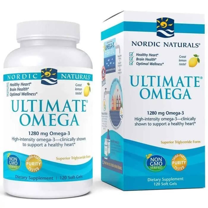 Nordic Naturals Ultimate Omega-3 1280mg (EPA DHA) 120 gélules Lemon