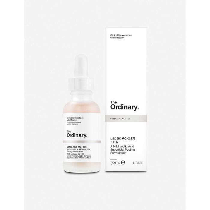 THE ORDINARY Acide Lactique 5% + HA Une formulation lègére de peeling superficiel à base d'acide lactique 30 ml