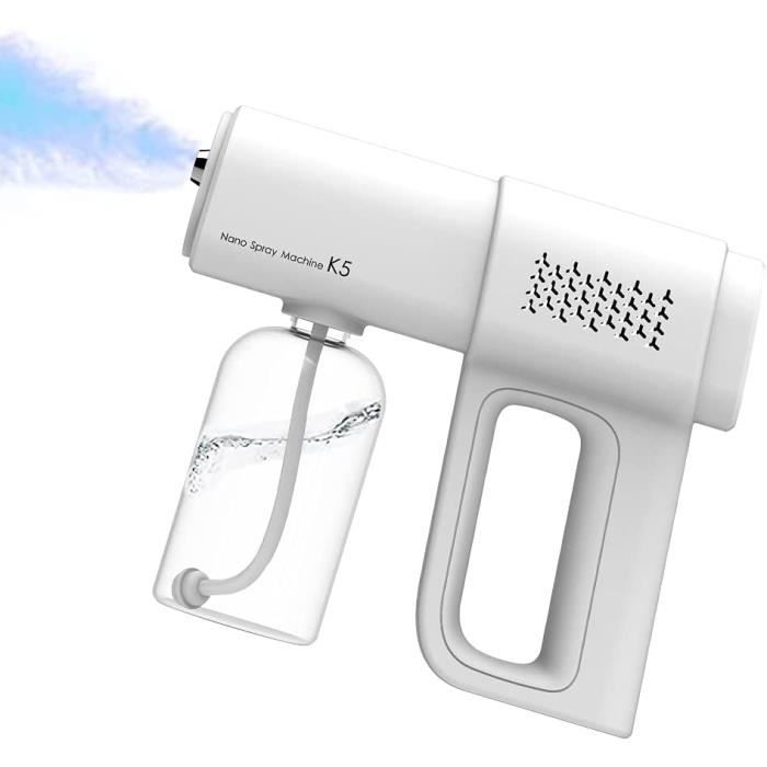 Pulvérisateur Vapeur Désinfectant Electrique Portable, 380 ml Atomiseur Vapeur à Lumière Bleue Réglable, Chargement USB à Faib[148]
