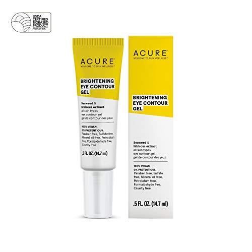 ACURE Brightening Eye Contour Gel | 100% Vegan | For A Brighter Appearance | Seaweed & Hibiscus Extract - Rejuvenates Hydrates &