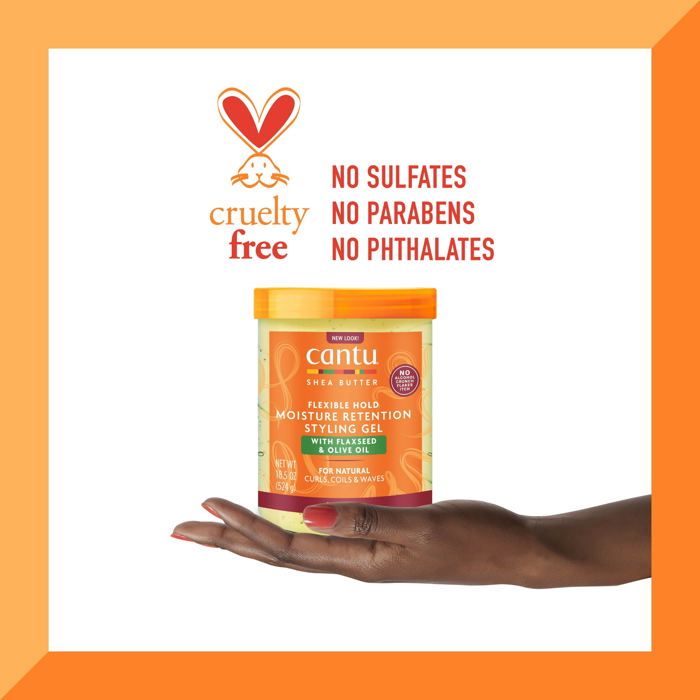 Cantu Beurre de Karité Gel de Coiffage aux Graines de Lin et Huile d'Olive 524g