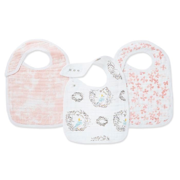 Lot de 3 bavoirs Birdsong Aden et Anaïs Rose