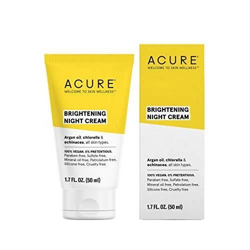 ACURE Brightening Night Cream | 100% Vegan | For A Brighter Appearance | Argan Oil Chlorella & Echinacea - Moisturizes Protects &