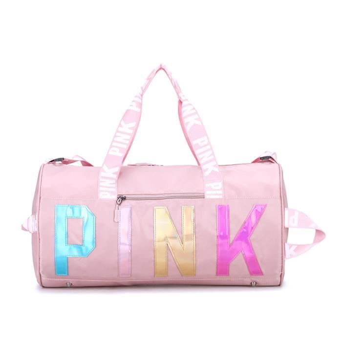 Sac de Voyage Grand Sac de Rangement Sac de Sport Sac de Fitness Rose