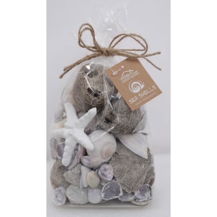 SACHET MELANGE COQUILLAGE GREY (L12XH16CM)