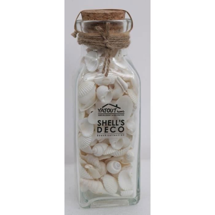 BOUTEILLE MELANGE COQUILLAGE (6X19 2CM) BLANC