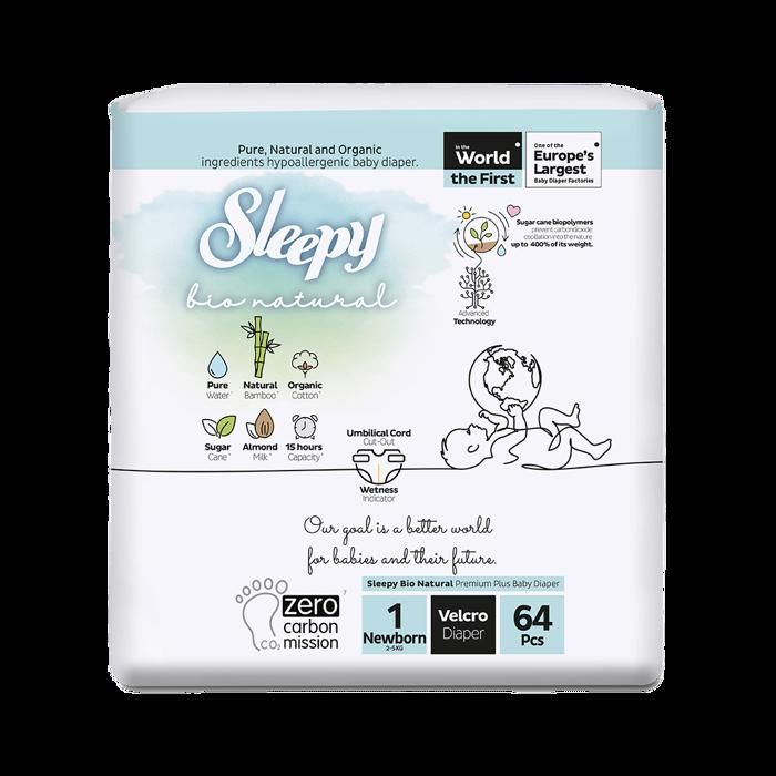 Sleepy Bio Natural Couches Taille Naissance - Certifiées Oeko Tex et hypoallergéniques T1 x 64 (2 à 5 Kilos)