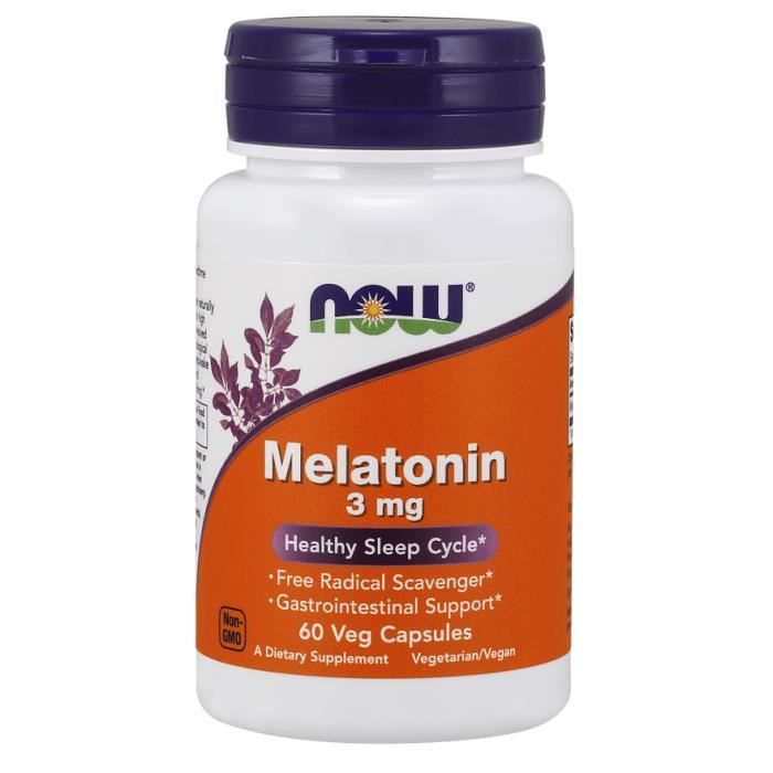 NOW FOODS Mélatonine 3mg - 60 gélules végétaliennes