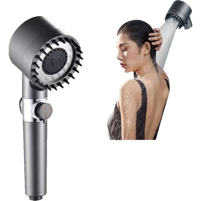 German Massage Multifunctional One-Button Adjustment Shower Head,High Pressure 3-Mode Handheld Shower Head (Shower)[u453]