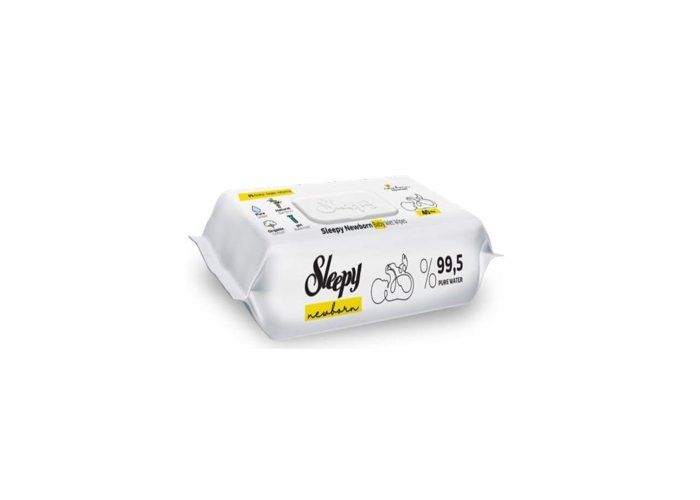Lingettes bébé Sleepy Newborne 40 pièces Formule à base d'eau à 99,5% et sans parfum  pour peaux sensibles