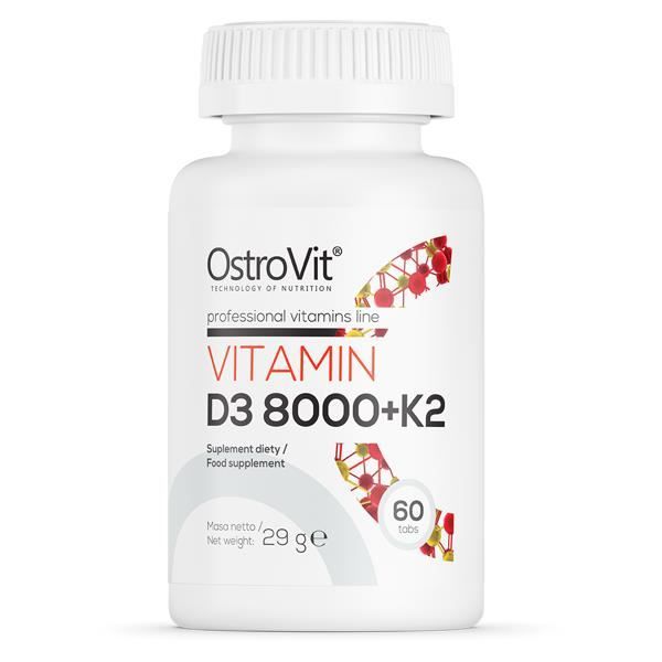 OSTROVIT Vitamine D3 8000 UI + K2 60 Comprimés