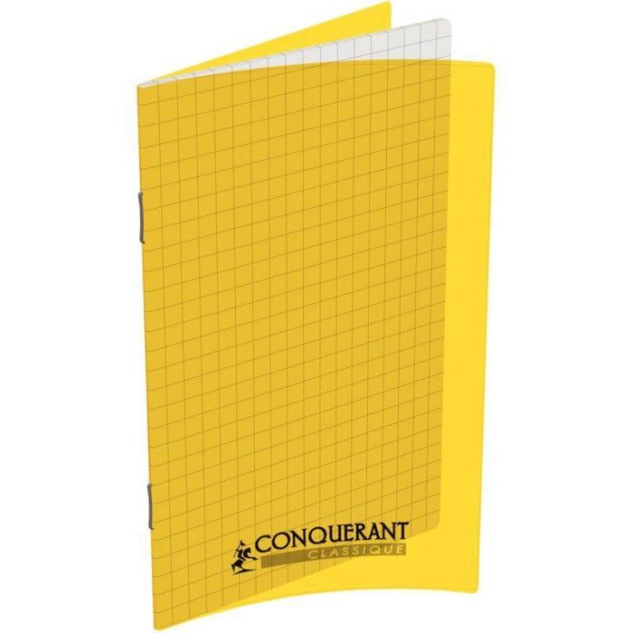 Carnet - CONQUERANT - 11 x 17 cm - 96 pages - Piqûre - 5x5 - Jaune