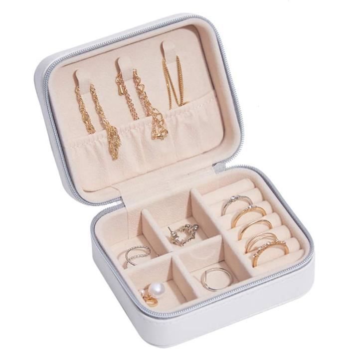 Boîte À Bijoux - Coffret De Voyage - Cuir Synthétique - Intérieur Velours - Organisateur Pratique