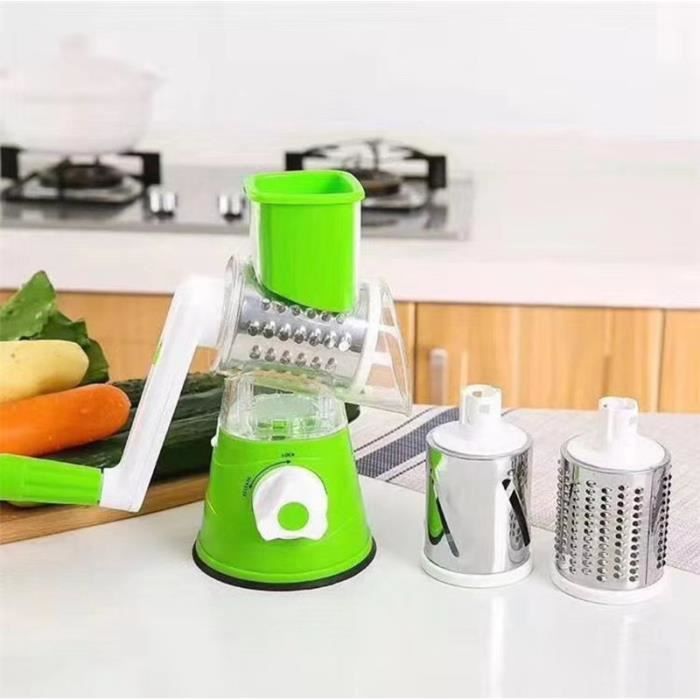 Râpe à fromage 3 en 1 en acier inoxydable,coupe-légumes manuel,pour la cuisine- Green[B8366]