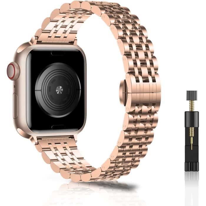Bracelet Femme Compatible Avec Apple Watch 49Mm 45Mm 44Mm 42Mm, Bracelet De Remplacement En Métal Acier Inoxydable Pour Iwat[u2094]