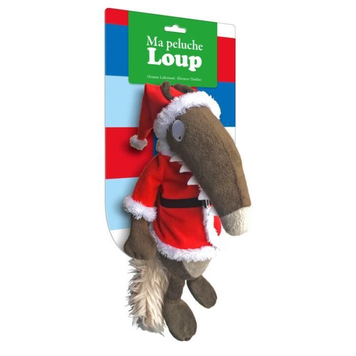 Peluche Loup habillée Noël Auzou