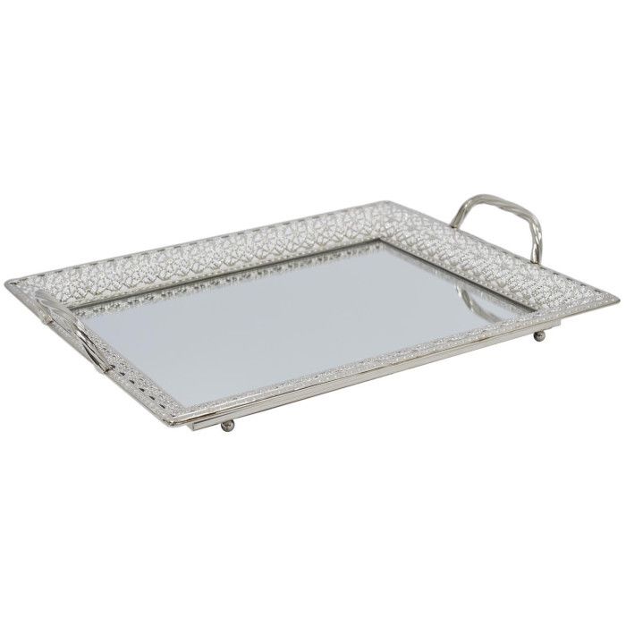 Plateau de Service "Miroir" 42cm Argent