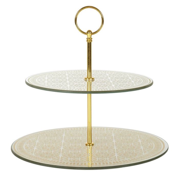 PLATEAU EN VERRE 2 ETAGES D25CM
