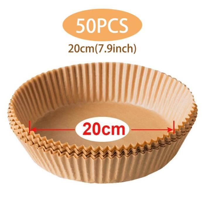 Feuille de cuisson,Plateaux en papier pour friteuse à air,moules en papier de cuisson pour friteuse à air,doublure - 20CM-50PCS