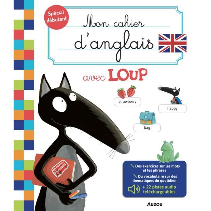 Jeux éducatifs - Auzou - Mon cahier d'anglais avec loup - Blanc