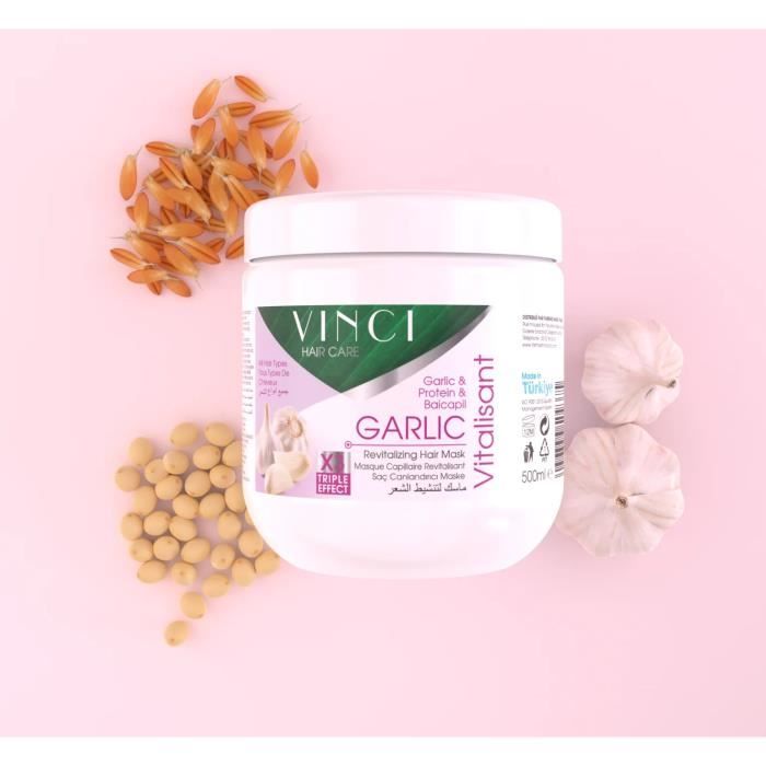 DR VINCI Masque repousse et hydratation - 500 ml GARLIC marque capillaire revitalisant