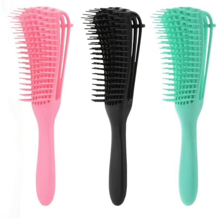 3 Pièces Brosse Démêlante, Brosse À Cheveux Crépus, Brosse Démêlante Pour Cheveux Bouclés, Peigne Démêlant Cheveux Pour Afro [H3044]