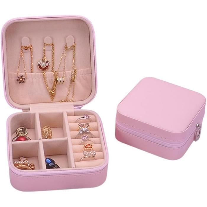 2 Pièces Mini Boite A Bijoux Femme Petite Boîte À Bijoux De Voyage Boite De Rangement Bijoux Trousse Bijoux Fille Cuir Pu Je[J846]
