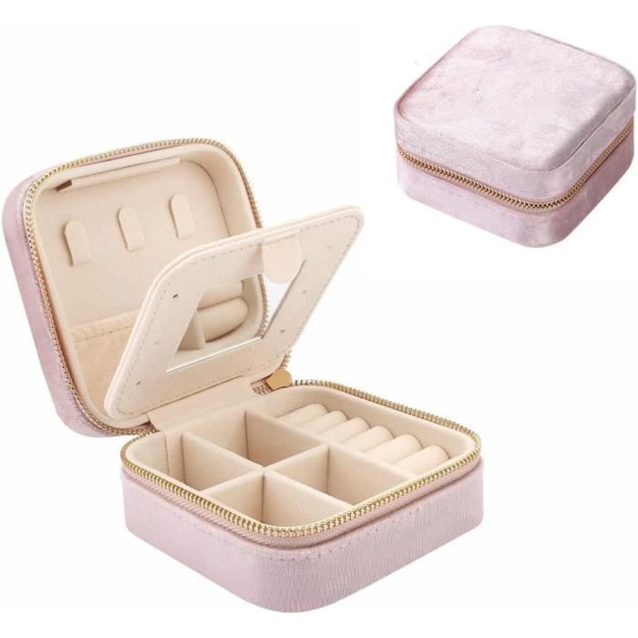 Boîte À Bijoux De Voyage - Mini Boîte À Bijoux Portable En Velours - Organisateur De Bijoux Pour [J784]