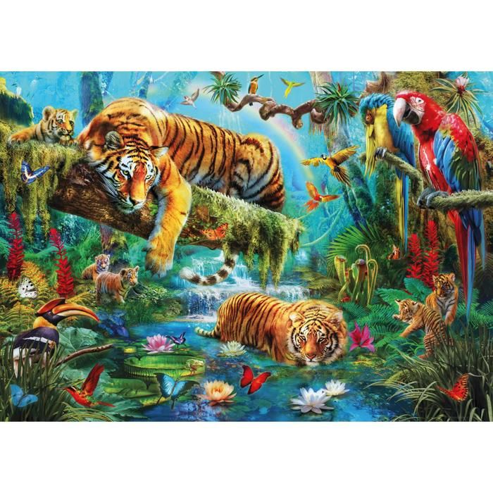 Puzzle 2000 pièces - Ks Games - Idylle de Tigres - 96x68 cm - Convient à partir de 15 ans