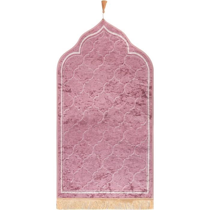 Tapis De Prière Musulmane Doux 60 X 110 Cm - Tapis De Prière Islamique Turque - Cadeau De Ramadan - Tapis De Sol Confortable[u22047]
