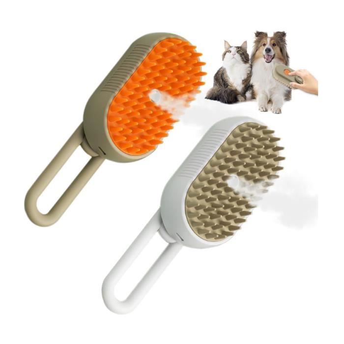 2pcs Brosse pour chat, Brosse Chien Chat à Vapeur,3 En 1 Peigne De Massage En Spray Pour Chats, Brosse Vapeur Pour Chat Pour Massage