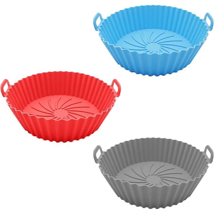 Moule Silicone Air Fryer Accessoires, 3 Pcs Silicone Pot Pour Friteuse À Air Chaud Réutilisable Air Fryer Panier Sans Huile C[G1014]