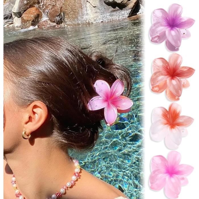 Lot De 4 Pinces À Cheveux En Forme De Fleur - Antidérapantes - Cheveux Hawaïens - Tenue Solide - Accessoires De Cheveux Pour[n2556]