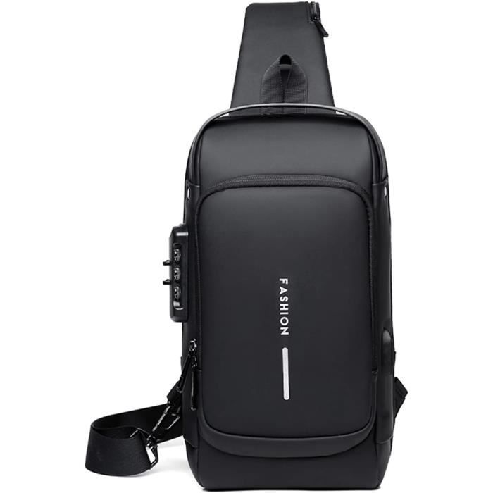Sac de Sport - FANDARE - Sacoche Bandoulière Homme - USB - Hydrofuge - Résistant aux Déchirures