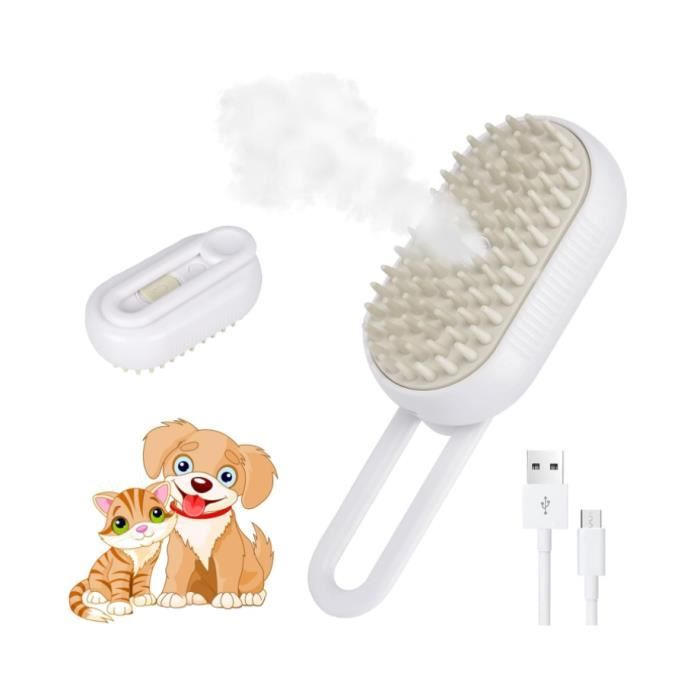 Brosse pour Chat pour Massage, 3 en 1 Brosse Chien à Vapeur, Steamy Brosse pour Chat, Brosse à Vapeur Auto Nettoyante pour Chats