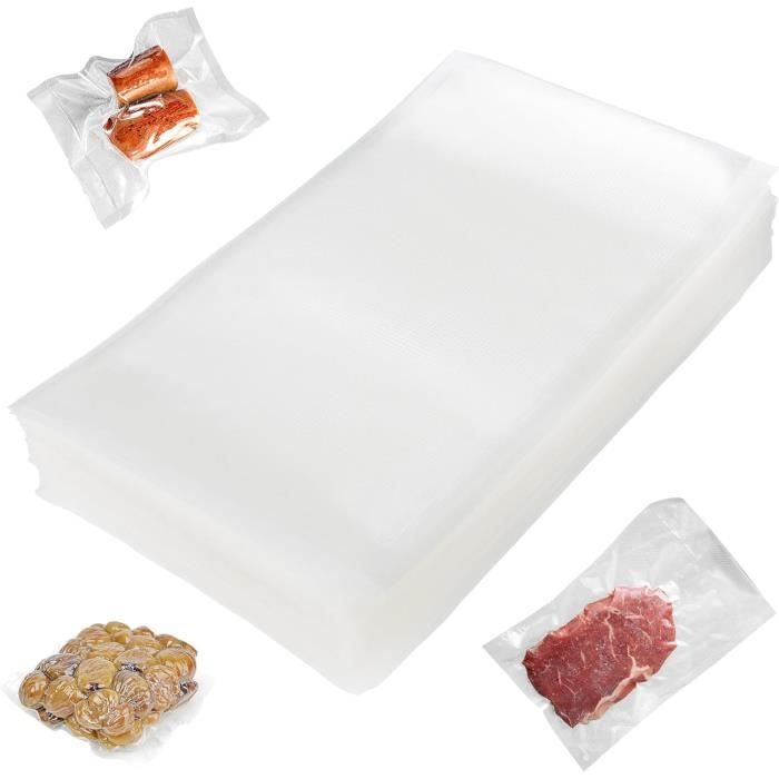 100pcs Sacs Sous Vide Alimentaire, Sachet Film Congelation Mise Poche Vide 15cm X 25cm pour Machine Vide