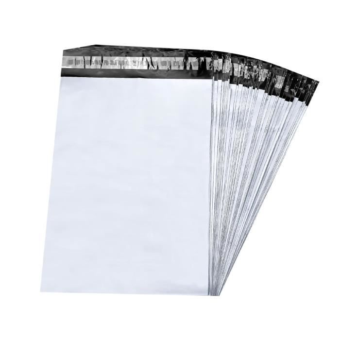 100Pcs enveloppe plastique expedition, emballage colis vetement, pochette envoie , Autoadhésive sachet Colis, Opaques sac, (20×30cm)