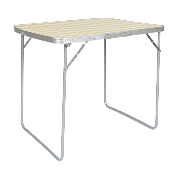 Table de Camping Pliable "Bain de Soleil" 80cm Jaune