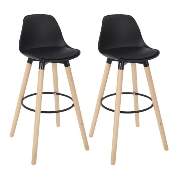 Chaise de Bar Design "Walt" 91cm Noir
