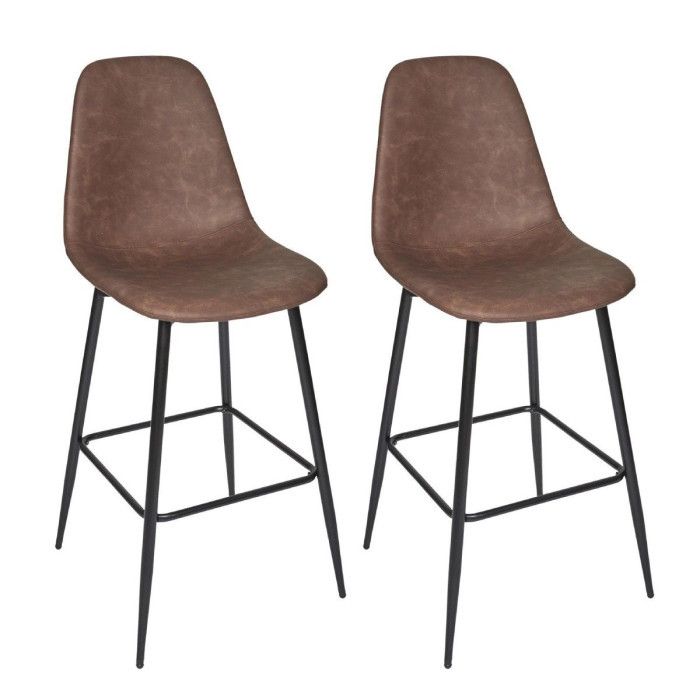 Lot de 2 Chaises de Bar "Amber" 106cm Marron