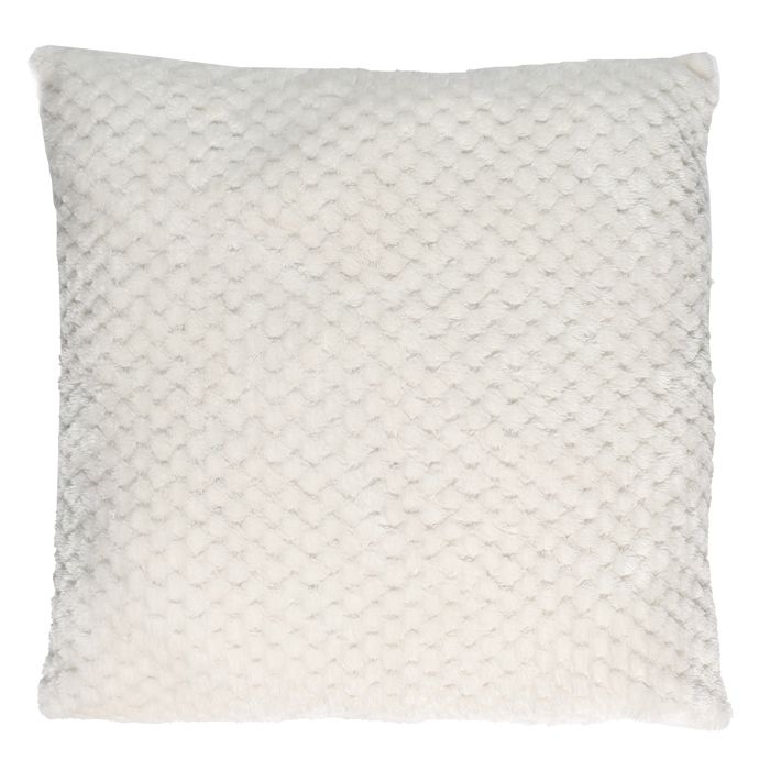 Coussin Déco Nid d'Abeille "Crush" 40x40cm Blanc