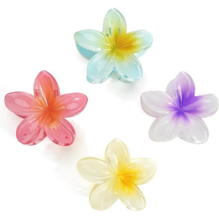 Pinces À Griffes De Fleurs Pour Cheveux Épais | Pince À Cheveux Plumeria Grandes Pinces À Griffes - Pinces À Cheveux De Fleurs