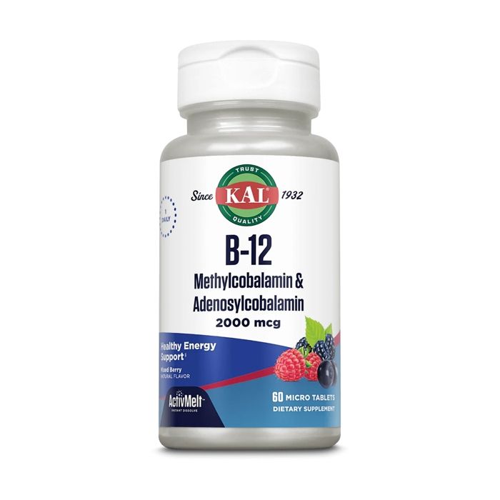 Kal B-12 Méthylcobalamine Adénosyl - Vitamines - Suppléments - 60 unités