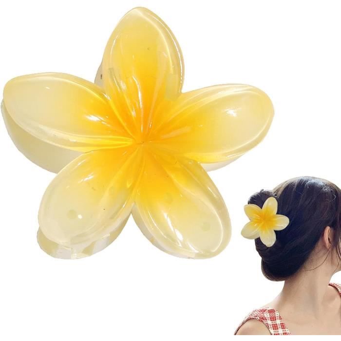 Plumeria Clip Cheveux, Hawaïennes Flower Hair Clips Claw, Pince À Cheveux Fleur Femme, Cadeaux Pour Cheveux Épais