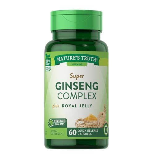 Nature's Truth Super Ginseng Complex Plus Royal Jelly Capsules à libération rapide - Vitamines - Suppléments - 60 capsules