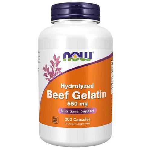 Now Foods Gélatine de Boeuf Hydrolysée - Vitamines - Suppléments - 200 capsules