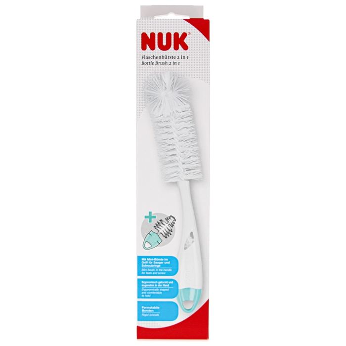 Nuk Vaisselle Goupillon 2 en 1 Antibactérien Col Large