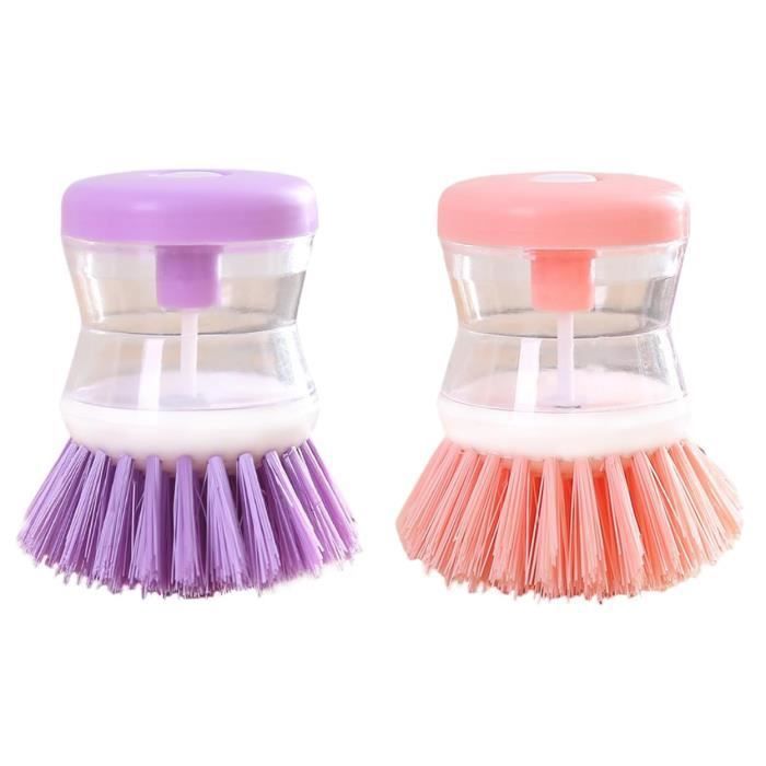 Brosse à Vaisselle - Non spécifié - 2Pcs - Plastique - Distributeur de Savon - Ergonomique